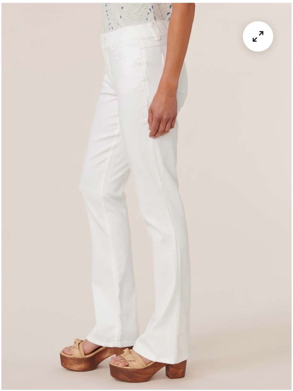 Democracy “Ab” solution bootcut white raw hem jeans, size 8, perfect - Picture 2 of 6